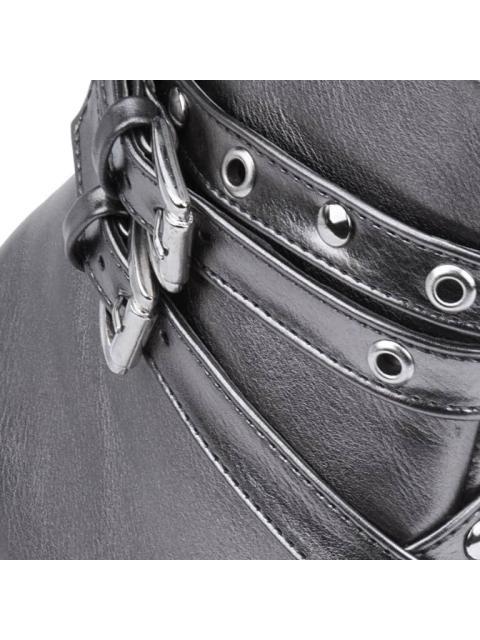 BOTIN EFECTO PIEL METALICO GRIS YAELI FASHION