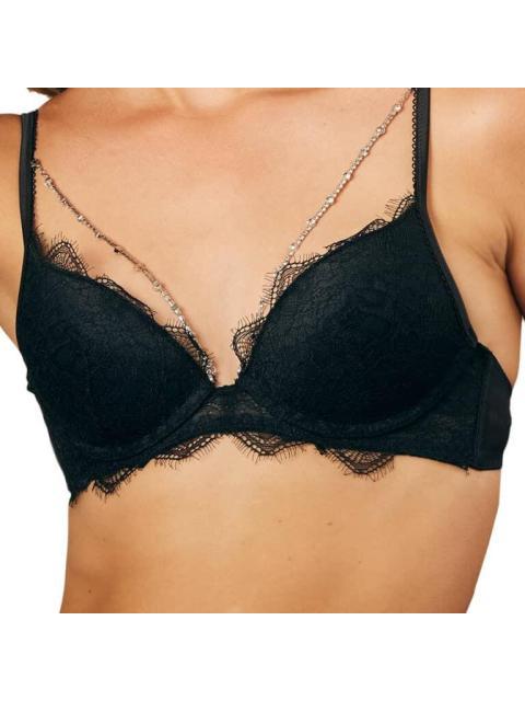 BRASIER CON CADENAS BRILLANTES NEGRO LOVE TO LOUNGE