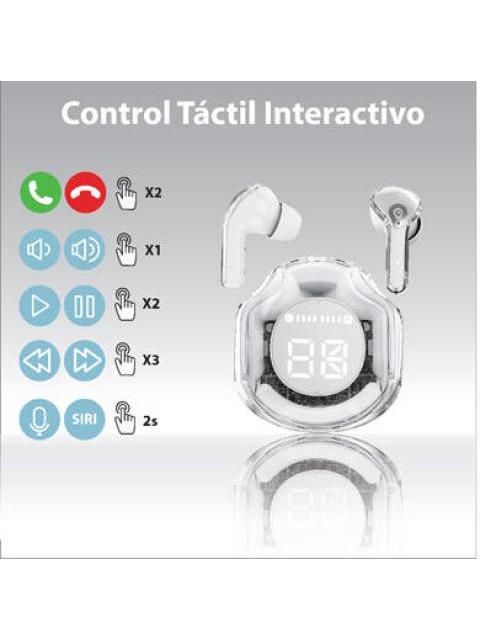 BROBOTIX AUDIFONOS INTRAURICULARES CON MICROFONO MOON INALAMBRICO BLUETOOTH USB-C BLANCO