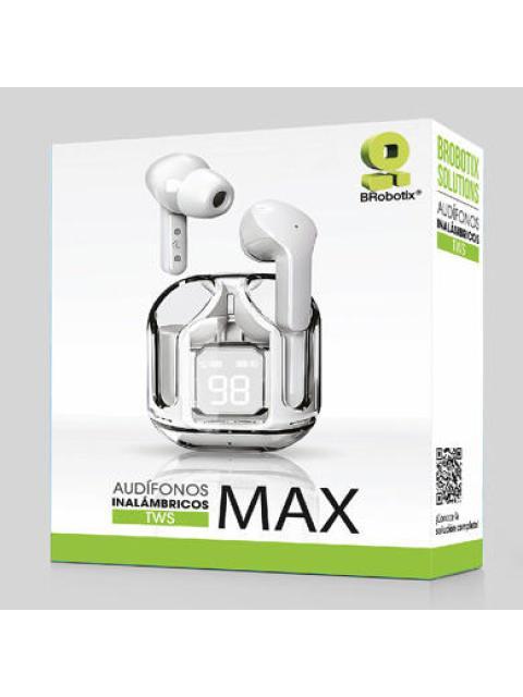 BROBOTIX AUDIFONOS INTRAURICULARES CON MICROFONO TWS MAX INALAMBRICO BLUETOOTH BLANCO