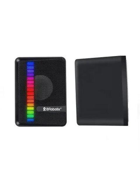 BROBOTIX BOCINAS MULTIMEDIA RGB 963920 ALAMBRICO 2.0 CANALES USB-3.5MM NEGRO