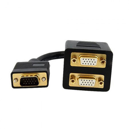 STARTECH  ADAPTADOR VGA MACHO - 2X VGA HEMBRA 30CM NEGRO