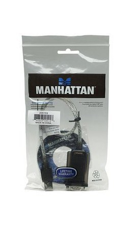 MANHATTAN ADAPTADOR RS-232 MACHO - USB MACHO 45CM TRANSPARENTE