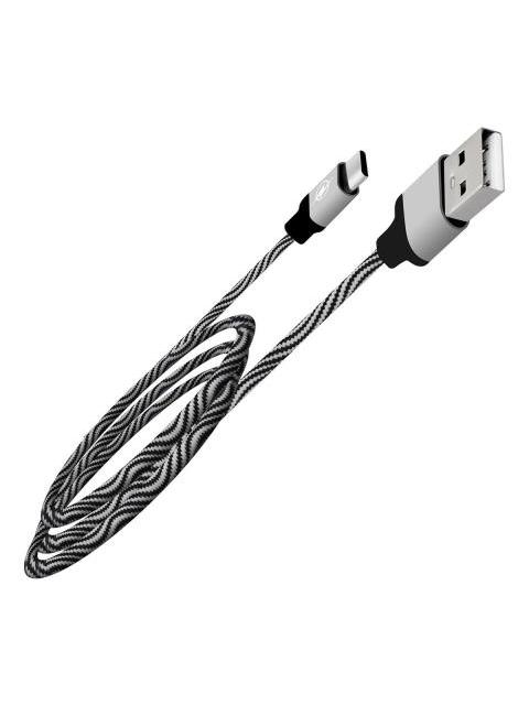 CABLE DE CARGA RAPIDA USB A TIPO C TRANSFERENCIA DE DATOS TRENZADO 92CM COLOR GRIS