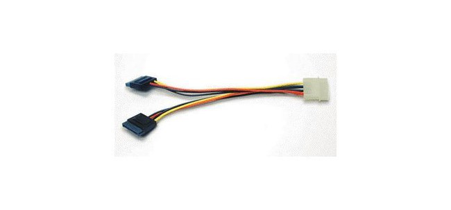 MANHATTAN CABLE 2X SATA 15-PIN MACHO - MOLEX (4-PIN) MACHO 15CM