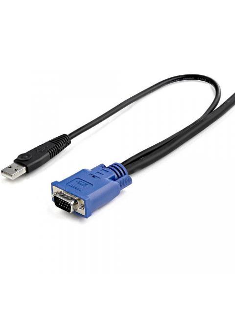 STARTECH  CABLE KVM ULTRA DELGADO 2 EN 1 USB-VGA MACHO - VGA MACHO 4.5 METROS NEGRO