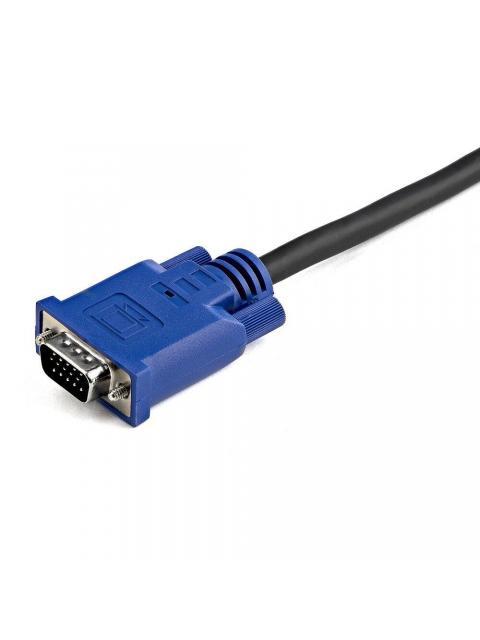 STARTECH  CABLE KVM ULTRA DELGADO 2 EN 1 USB-VGA MACHO - VGA MACHO 4.5 METROS NEGRO
