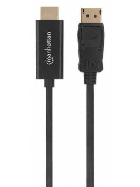 MANHATTAN CABLE DISPLAYPORT 1.2 MACHO - HDMI MACHO 4K 60HZ 1 METRO NEGRO