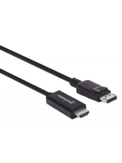 MANHATTAN CABLE DISPLAYPORT 1.2 MACHO - HDMI MACHO 4K 60HZ 3 METROS NEGRO