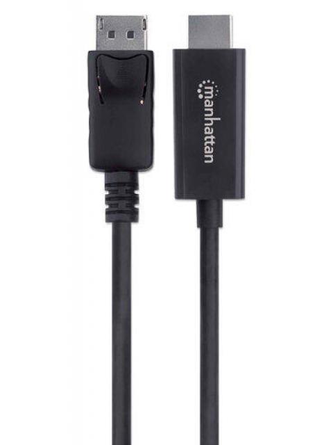 MANHATTAN CABLE DISPLAYPORT 1.2 MACHO - HDMI MACHO 4K 60HZ 3 METROS NEGRO
