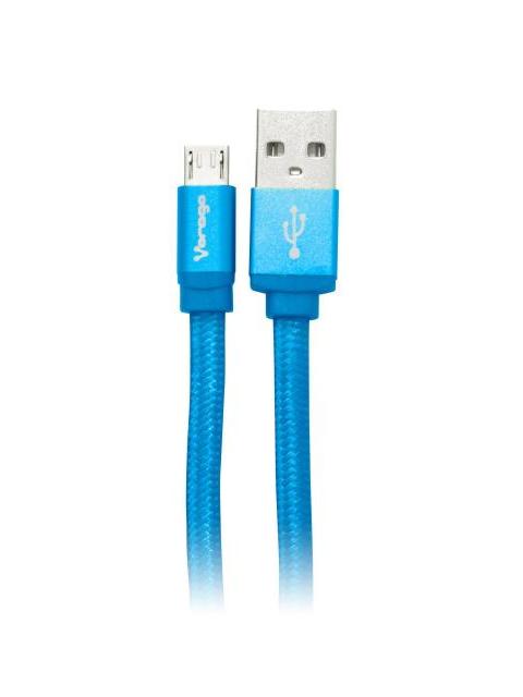 CABLE MICRO USB VORAGO CAB-113 AZUL 1 METRO BOLSA