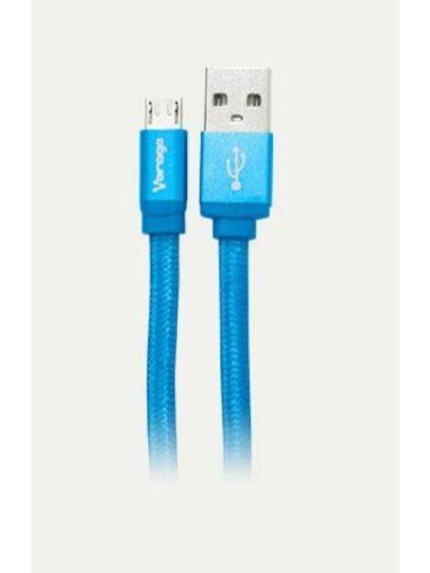CABLE MICRO USB VORAGO CAB-113 AZUL 1 METRO BOLSA