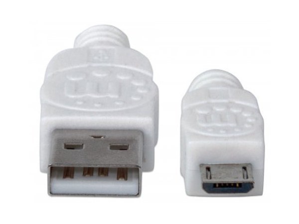 MANHATTAN CABLE PARA DISPOSITIVOS USB DE ALTA VELOCIDAD USB 2.0 A MACHO - MICRO USB 2.0 B MACHO 1.8 METROS BLANCO