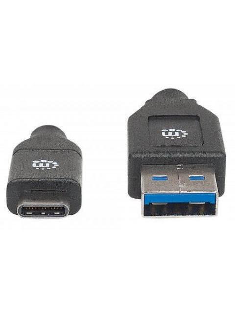 MANHATTAN CABLE DE CARGA USB A MACHO - USB C MACHO 2 METROS NEGRO