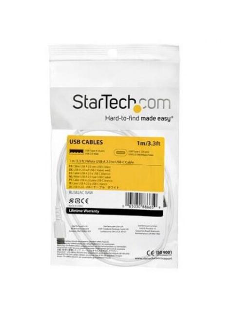 STARTECH  CABLE USB A MACHO - USB C MACHO 1 METRO BLANCO
