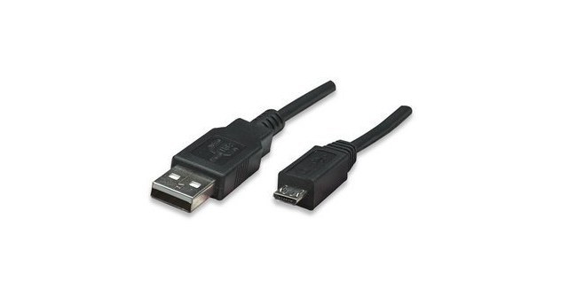 MANHATTAN CABLE USB A MACHO - MICRO USB B MACHO 50CM NEGRO