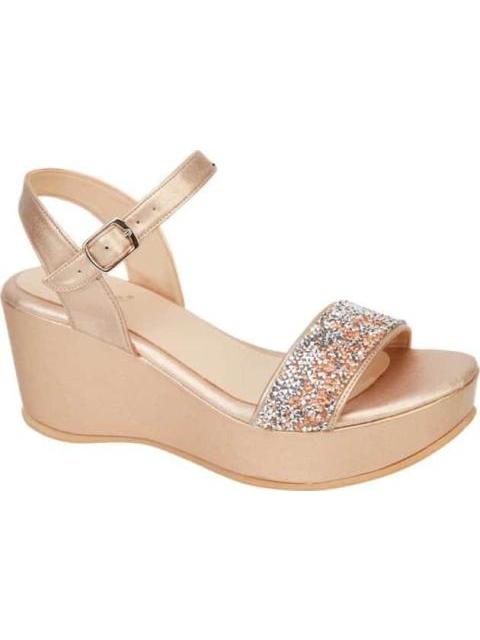 SANDALIA PLATAFORMA BRILLOS ROSEGOLD VI LINE