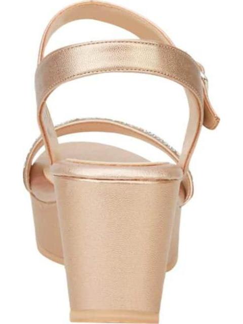 SANDALIA PLATAFORMA BRILLOS ROSEGOLD VI LINE