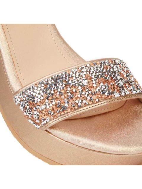 SANDALIA PLATAFORMA BRILLOS ROSEGOLD VI LINE