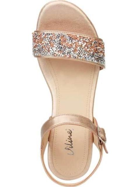 SANDALIA PLATAFORMA BRILLOS ROSEGOLD VI LINE