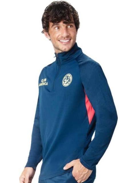 CHAMARRA CLUB AMERICA TOP 1 4 ZIP AZUL CA