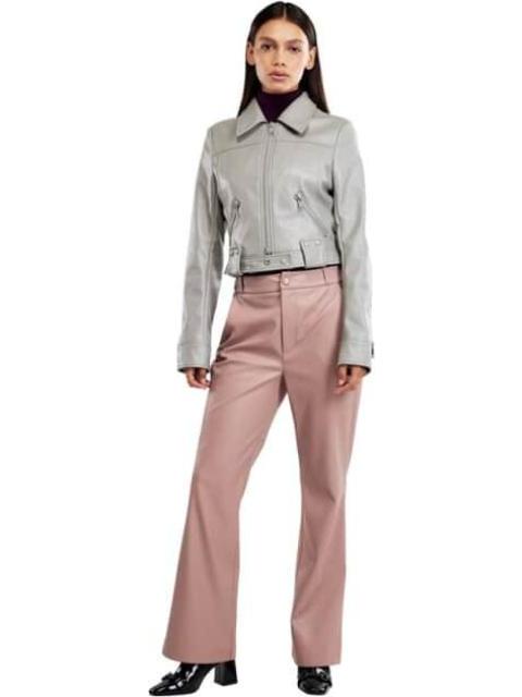 CHAMARRA CROP EFECTO PIEL GRIS HOLLY LAND