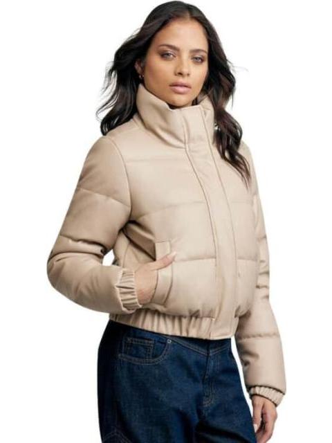 CHAMARRA TACTO PIEL BEIGE HOLLY LAND