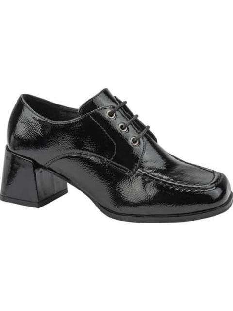 ZAPATO DE CHAROL TACON ANCHO NEGRO VI LINE FASHION
