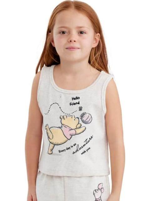 CONJUNTO TRAJE CONJUNTO 2 PZAS PLAYERA Y SHORT BEIGE WINNIE THE POOH
