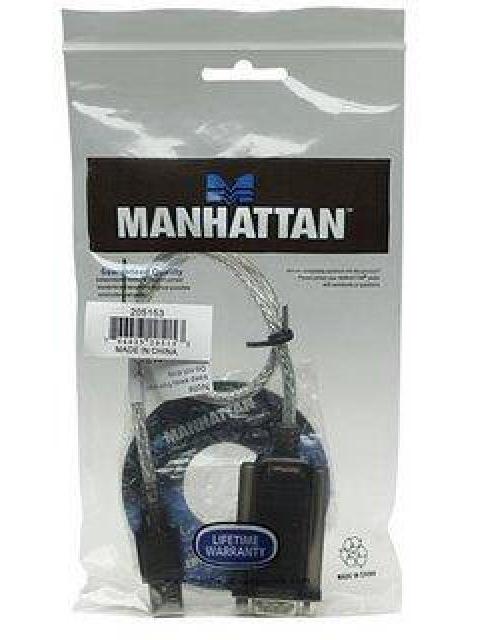 MANHATTAN ADAPTADOR RS-232 MACHO - USB MACHO 45CM TRANSPARENTE