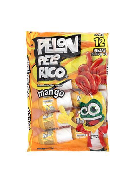 DULCE PELON PELO RICO DE TAMARINDO MANGO PAQUETE CON 12 PIEZAS