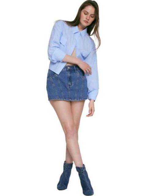 FALDA SHORT MEZCLILLA GRIS ATMOSPHERE DNM
