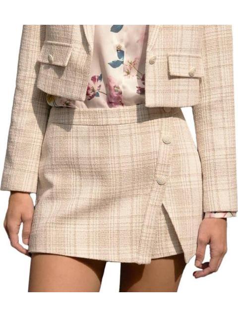 FALDA SHORT TEJIDA CUADROS BICOLOR HOLLY LAND