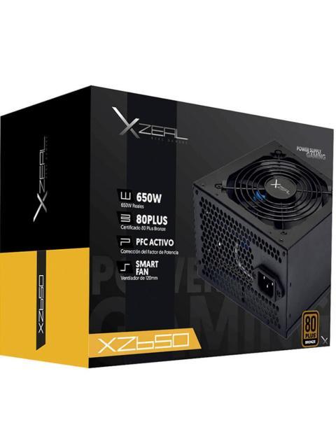 FUENTE DE PODER XZEAL XZPS650B 80 PLUS BRONZE 20+4 PIN ATX 120MM 650W