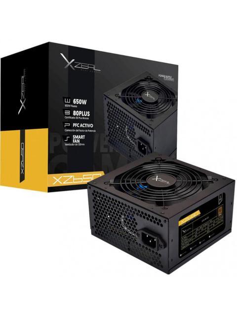 FUENTE DE PODER XZEAL XZPS650B 80 PLUS BRONZE 20+4 PIN ATX 120MM 650W