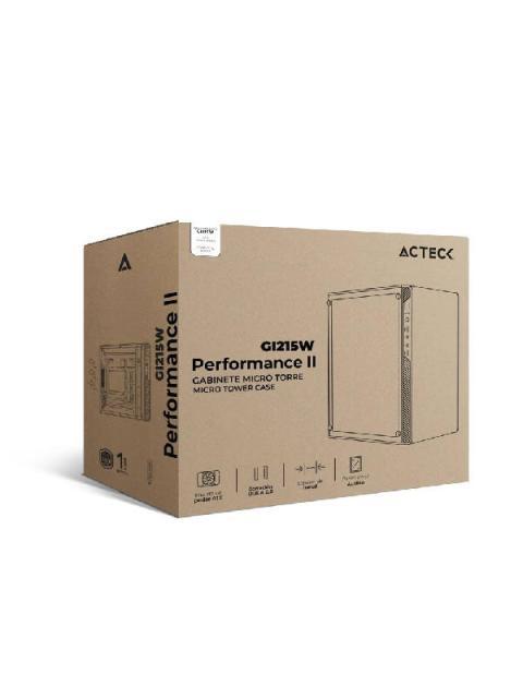 GABINETE ACTECK PERFORMANCE II GI215W CON VENTANA MICRO-TOWER MICRO-ATX-MINI ATX USB 2.0 CON FUENTE DE 500W SIN VENTILADORES INSTALADOS BLANCO