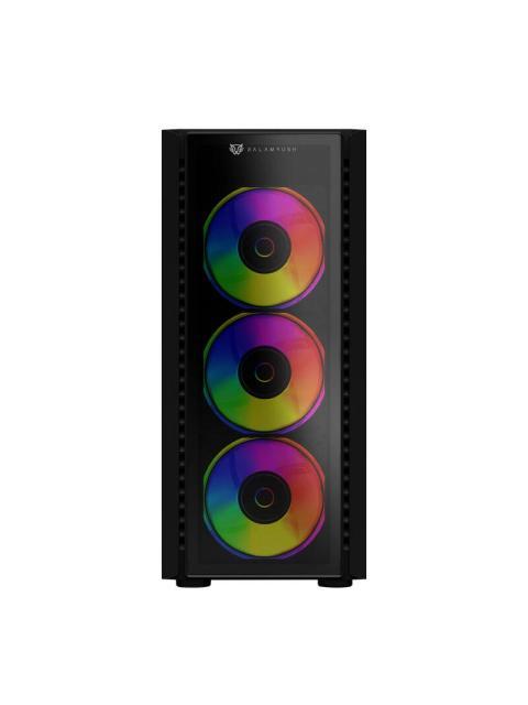 GABINETE BALAM RUSH DRAGONFLY II CON VENTANA MIDI-TOWER MICRO-ATX-MINI-ITX USB 3.0-2.0 SIN FUENTE 3 VENTILADORES RGB INSTALADOS NEGRO