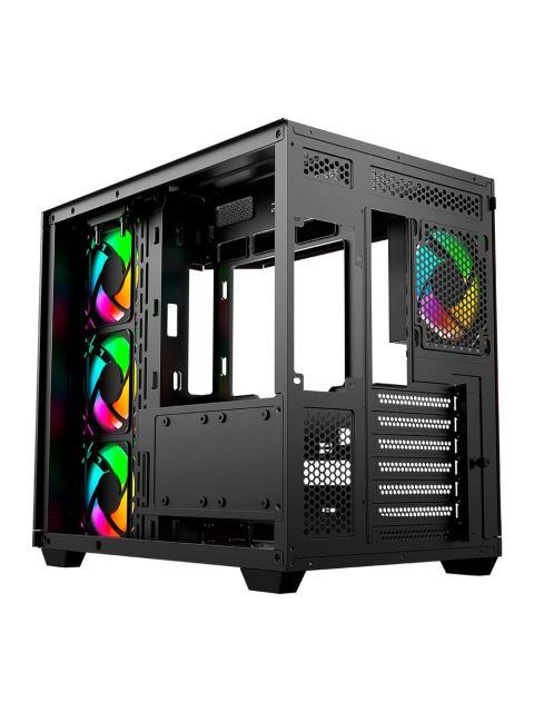 GABINETE BALAM RUSH TANK SUPER 9600 TB MIDI-TOWER ATX-MICRO-ATX-MINI-ITX USB 2.0-3.0 SIN FUENTE 4 VENTILADORES INSTALADOS NEGRO