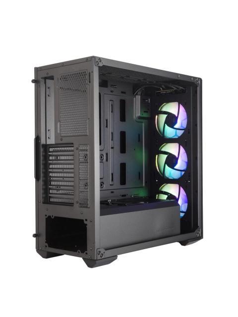 GABINETE COOLER MASTER MASTERBOX MB511 ARGB MIDI-TOWER ATX-EATX-MICRO-ATX-MINI-ITX-SSI-CEB USB 3.0 SIN FUENTE 3 VENTILADORES INSTALADOS NEGRO