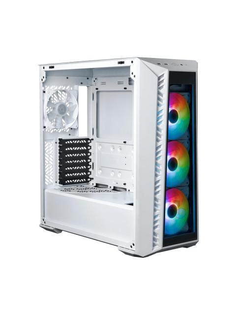 GABINETE COOLER MASTER MASTERBOX MB520 ARGB BLANCO MIDI-TOWER ATX-EATX-MICRO-ATX-MINI-ITX-SSI-CEB USB 3.0 SIN FUENTE 4 VENTILADORES INSTALADOS BLANCO