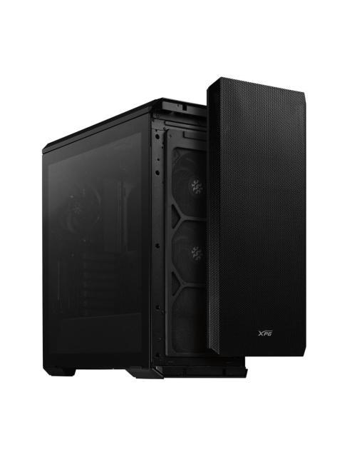 GABINETE GAMER XPG DEFENDER MEDIA TORRE. PANEL LATERAL DE VIDRIO TEMPLADO. TRES VENTILADORES INCLUIDOS. COLOR NEGRO. DEFENDERBKCWW