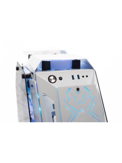 GABINETE XZEAL IR02 CON VENTANA MIDI-TOWER MICRO ATX-MINI ITX USB 3.0-2.0 SIN FUENTE 4 VENTILADORES INSTALADOS RGB BLANCO