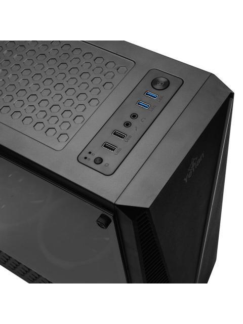 GABINETE YEYIAN CRESCENT MASTER CON VENTANA MIDI TOWER ATX-MICRO-ATX-MINI-ITX USB 3.0 SIN FUENTE 3 VENTILADORES INSTALADOS ARGB NEGRO