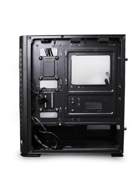 GABINETE YEYIAN HOLLOW 2500 CON VENTANA MIDI TOWER ATX-EATX-ITX-MICRO ATX USB 3.2 SIN FUENTE 3 VENTILADORES ARGB INSTALADOS NEGRO