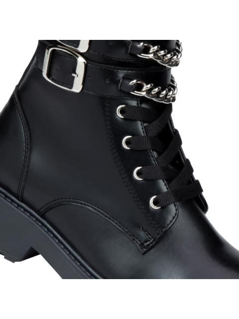 BOTIN MILITAR CON CADENAS NEGRO BAMBINO