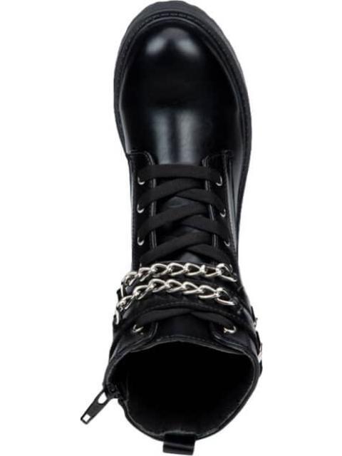 BOTIN MILITAR CON CADENAS NEGRO BAMBINO