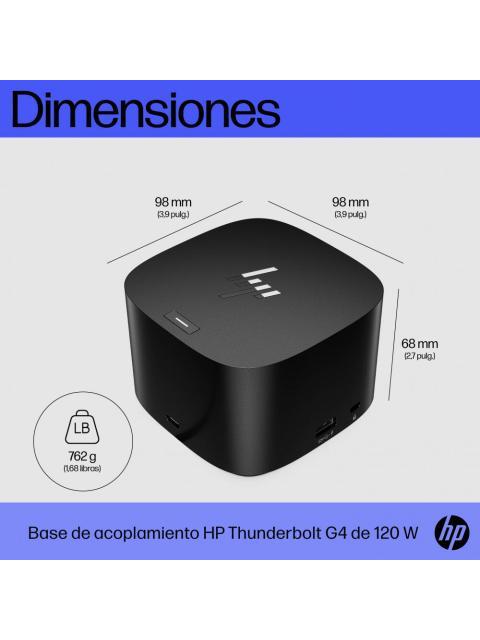 HP DOCKING STATION THUNDERBOLT DOCK 120W G4 THUNDERBOLT 4 4X USB 3.0 1X HDMI 2X DISPLAYPORT 1X RJ-45 NEGRO