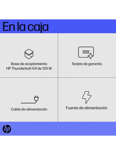 HP DOCKING STATION THUNDERBOLT DOCK 120W G4 THUNDERBOLT 4 4X USB 3.0 1X HDMI 2X DISPLAYPORT 1X RJ-45 NEGRO