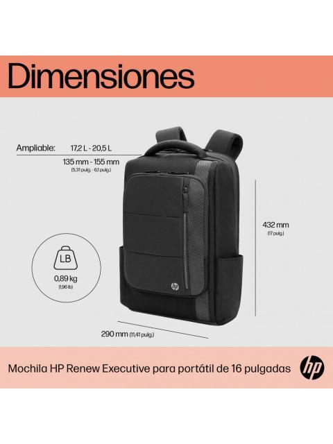 HP MOCHILA RENEW EXECUTIVE PARA LAPTOP 16 NEGRO