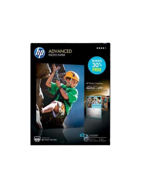 HP PAPEL FOTOGRAFICO BRILLANTE AVANZADO 8.5 X 11 50 HOJAS